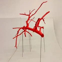 Scultura rossa di Rami Sospesi