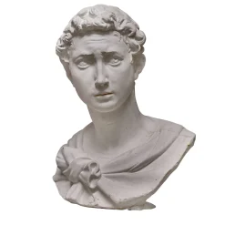 Scultura San Giorgio in Gesso Bianco