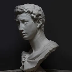 Scultura San Giorgio in Gesso Bianco