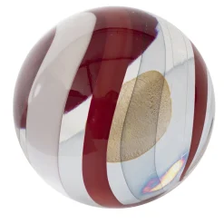 Scultura Sfera Rossa in vetro