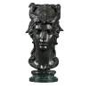 Scultura Testa Bucranio in bronzo