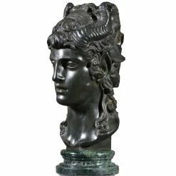 Scultura Testa Bucranio in bronzo
