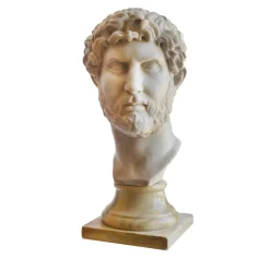 Scultura testa di Adriano Imperatore in marmo bianco di Carrara
