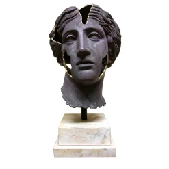 Scultura Testa di Venere Frammento in Bronzo
