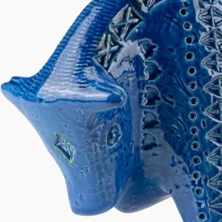 Scultura Toro Blu in Ceramica di Aldo Londi