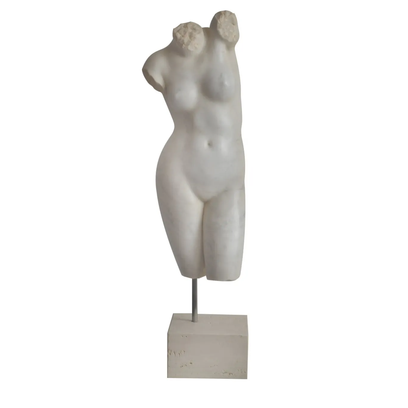 Scultura Torso Femminile in Marmo Bianco di Carrara