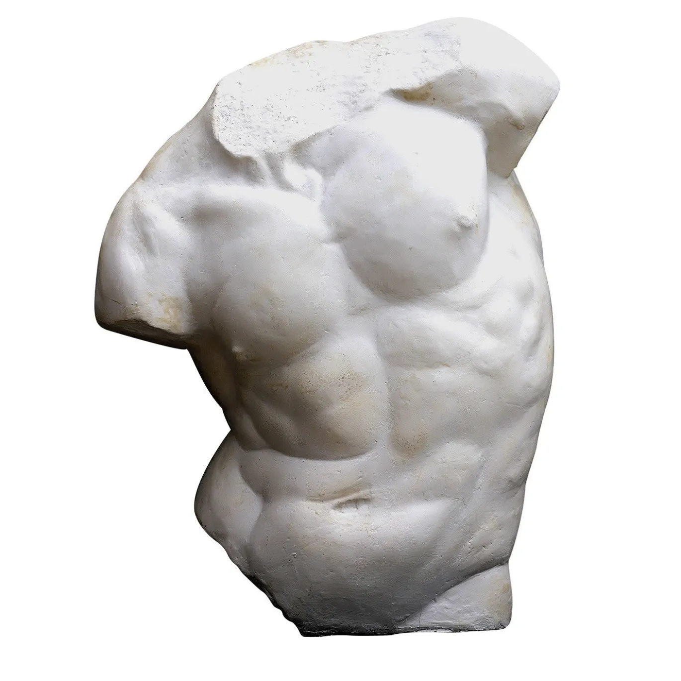Scultura Torso Gaddi Piccolo in Gesso Bianco