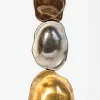 Scultura Turtle Shell Totem in vetro di Murano metallizzato oro, platino e oro rosso