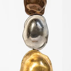 Scultura Turtle Shell Totem in vetro di Murano metallizzato oro, platino e oro rosso