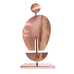 Scultura Umanoide in Ottone e Galvanica Rame Rosa Lucido