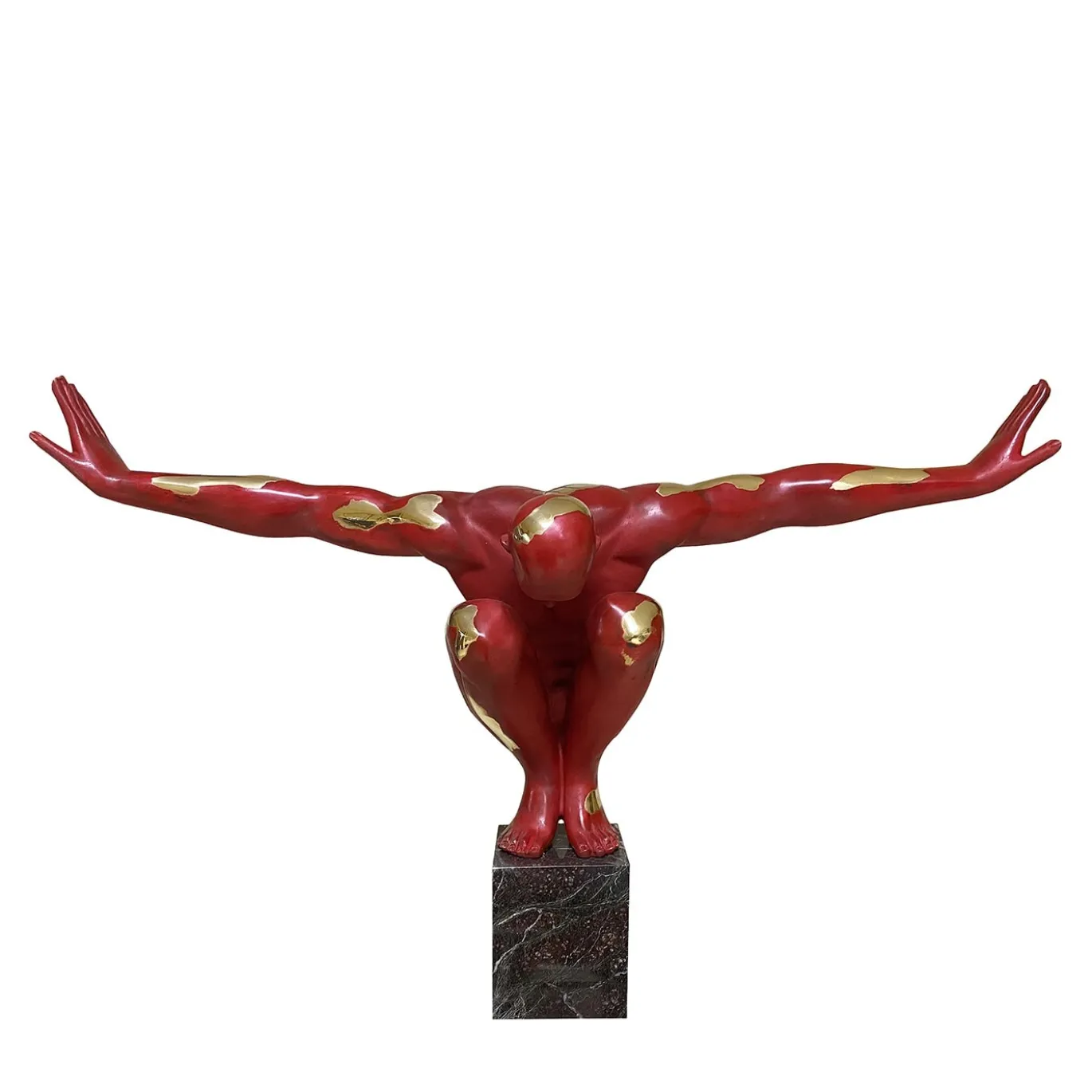 Scultura Uomo tuffatore grande in bronzo