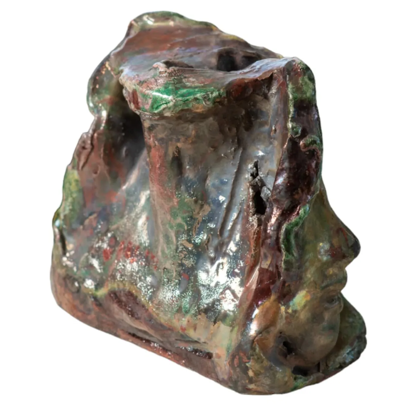 Scultura verde e ramata Metamorfosi D'Amore