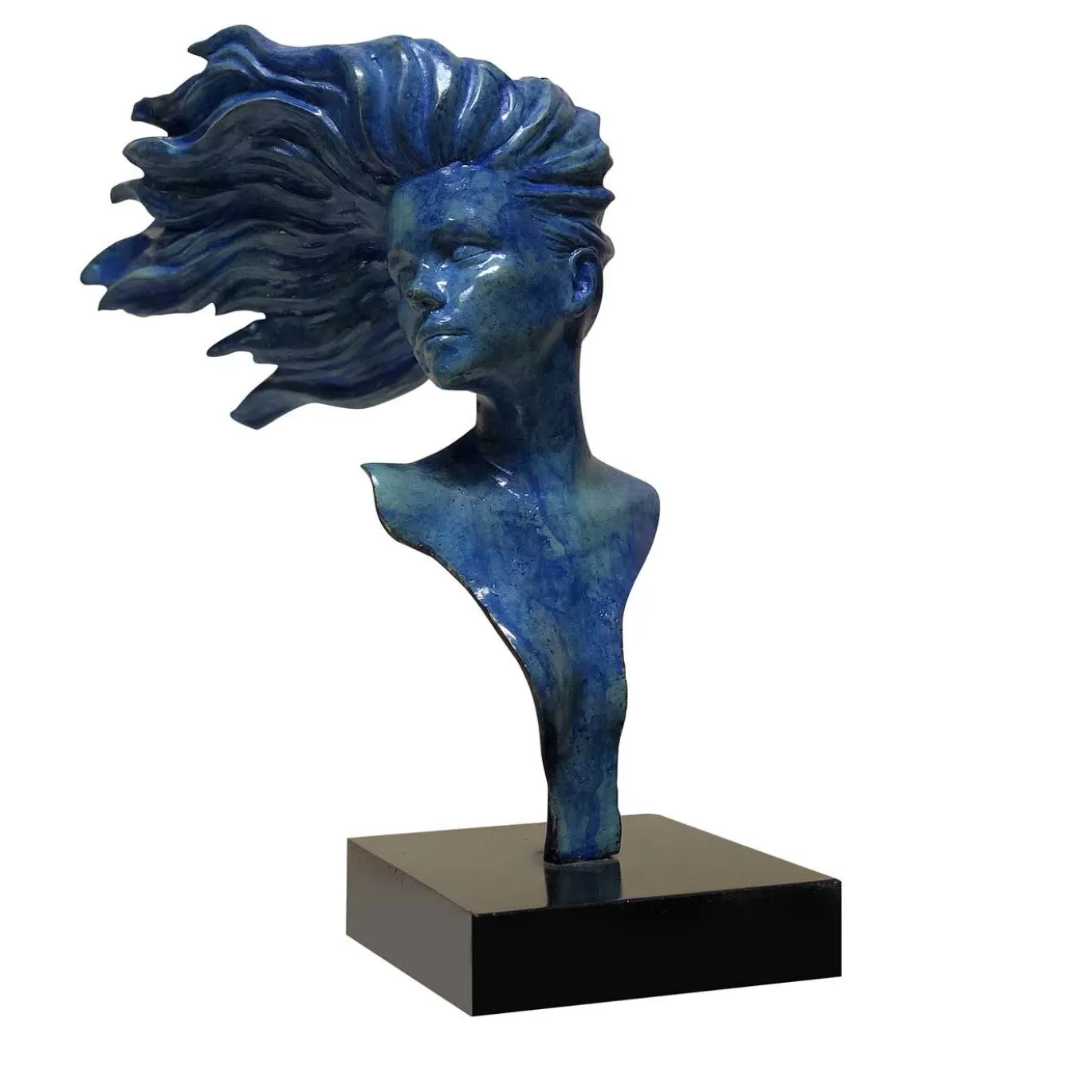 Scultura Woman in the Wind in Bronzo