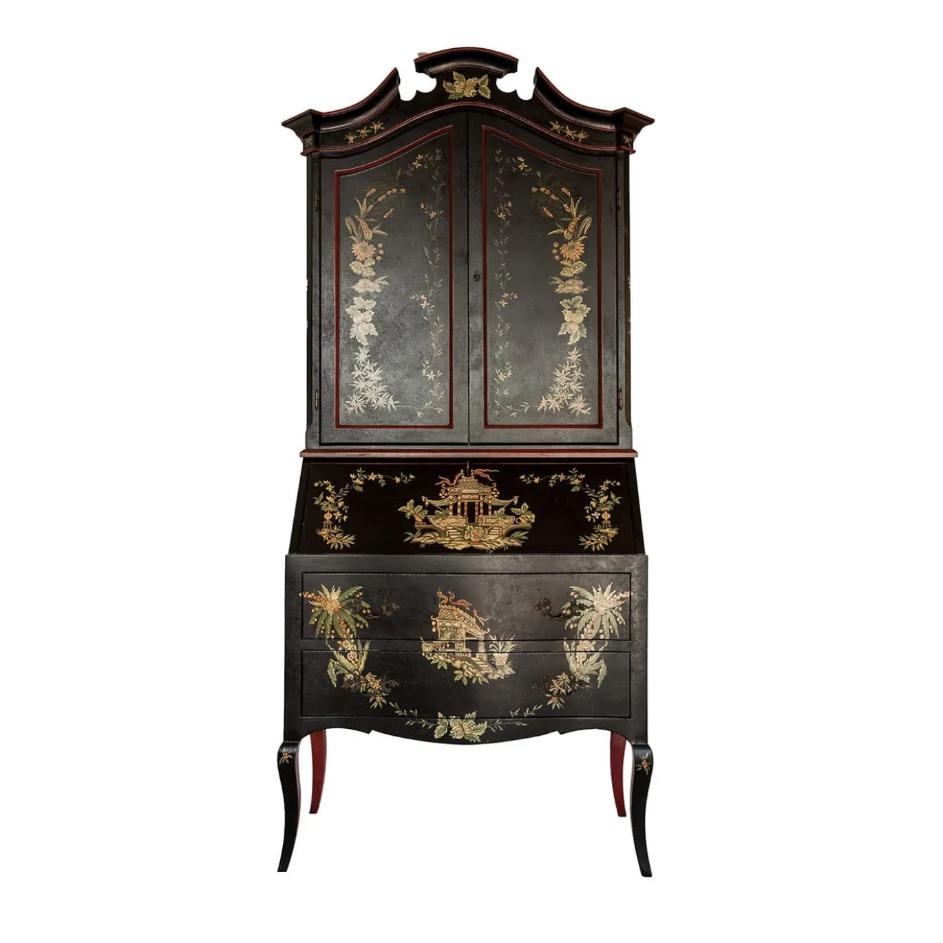 Secretaire Doge Nero con Mobile Chinoiserie