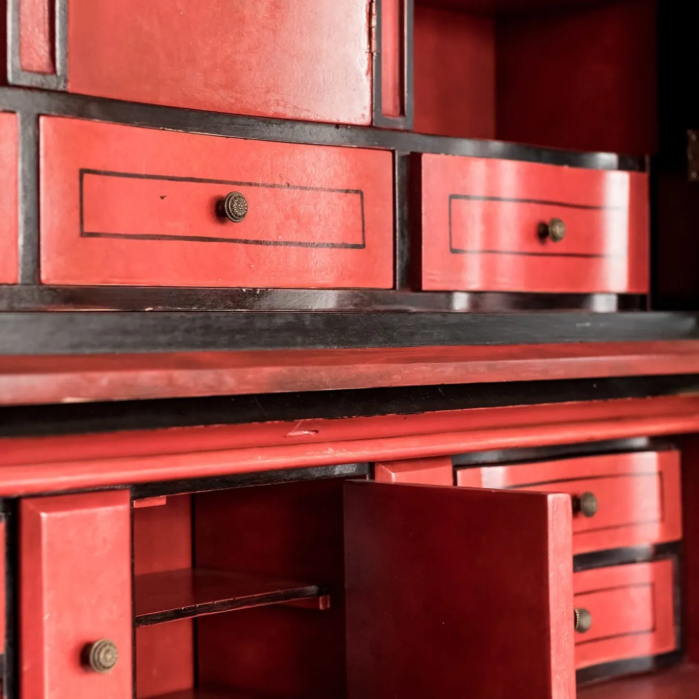 Secretaire Doge Nero con Mobile Chinoiserie