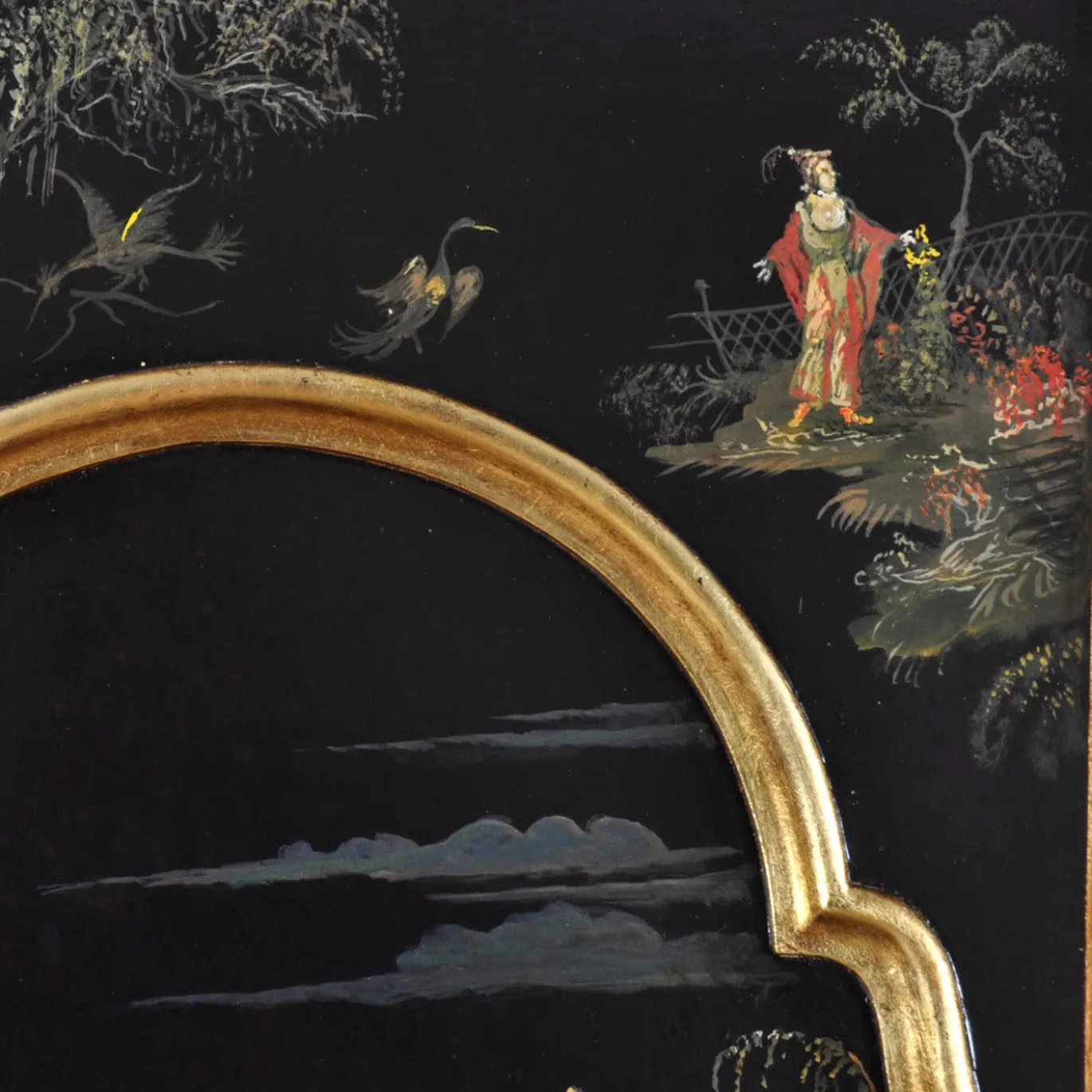 Secretaire nero stile veneziano Venezia '700 Chinoiserie