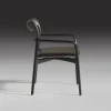 Sedia Achille in pelle scura