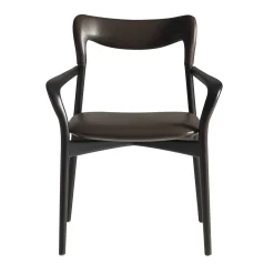 Sedia Achille in pelle scura