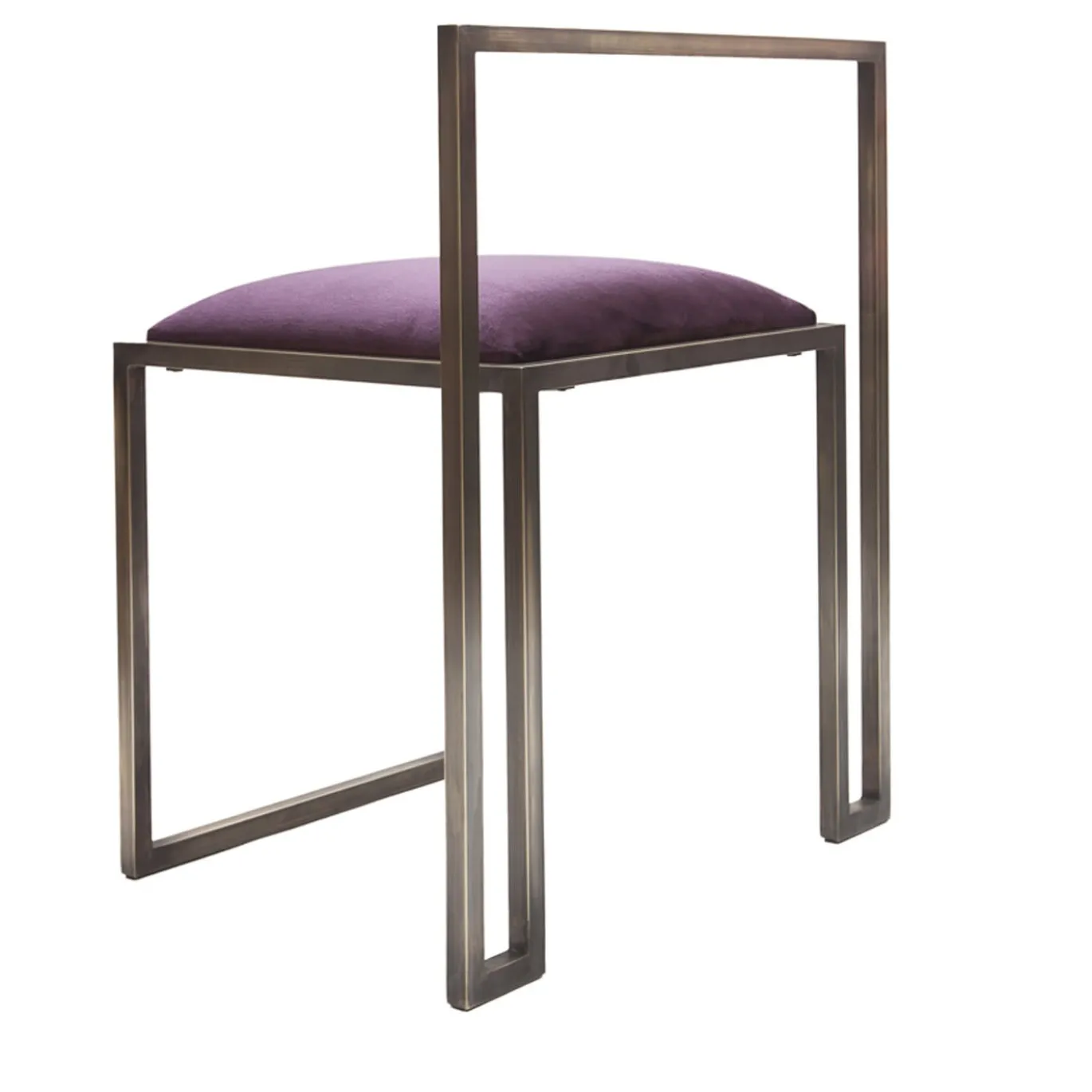 Sedia a clip in ottone prugna