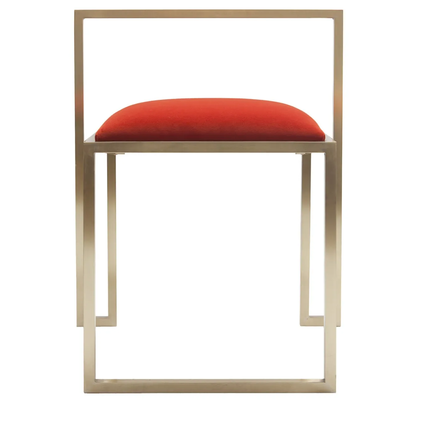 Sedia a clip in ottone rosso corallo