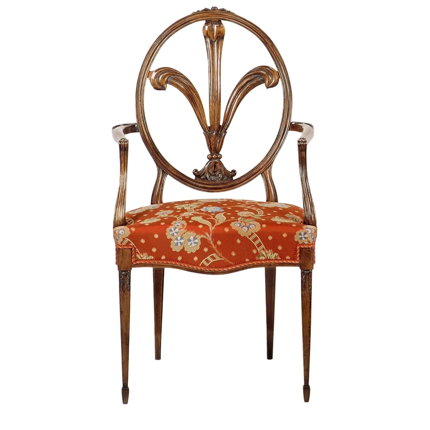 Sedia a cuscino rosso in stile Hepplewhite #2