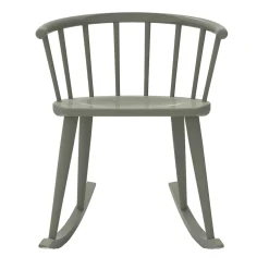 Sedia a dondolo W.608 verde salvia con schienale basso