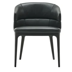Sedia Alma ED/50 083 in Pelle Nera