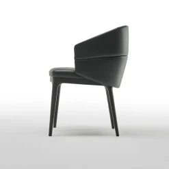 Sedia Alma ED/50 083 in Pelle Nera