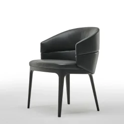 Sedia Alma ED/50 083 in Pelle Nera
