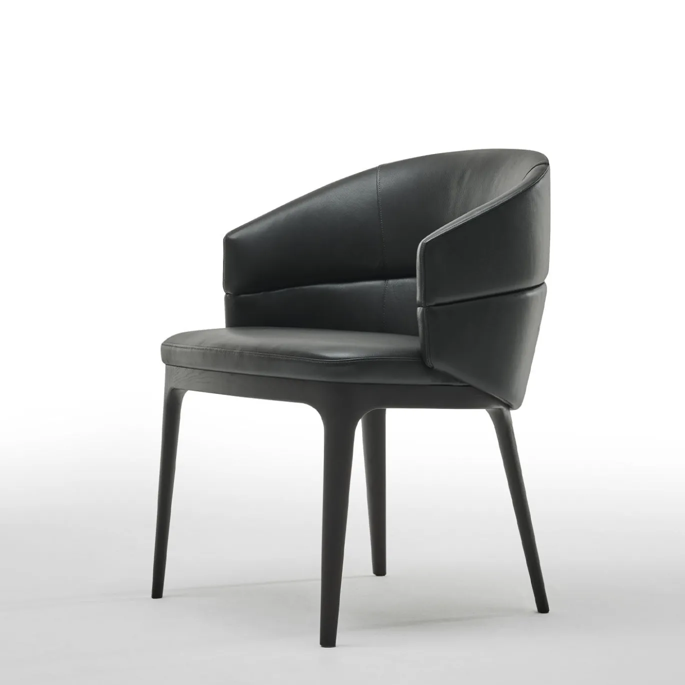 Sedia Alma ED/50 083 in Pelle Nera