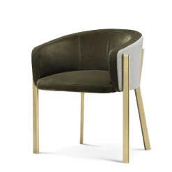 Sedia Arch Mousse in velluto e ottone di Richard Hutten