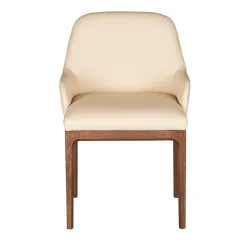 Sedia Bellagio con telaio in legno di frassino e rivestimento bianco
