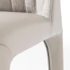 Sedia Bicolette in pelle bianca con cuciture verticali