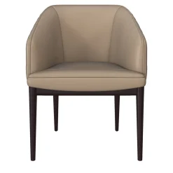 Sedia B1 in pelle beige e legno wengè