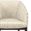 Sedia B in tessuto beige e legno wengè