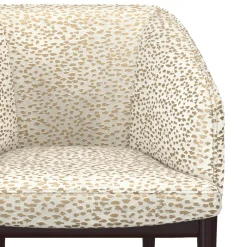 Sedia B in tessuto beige e legno wengè