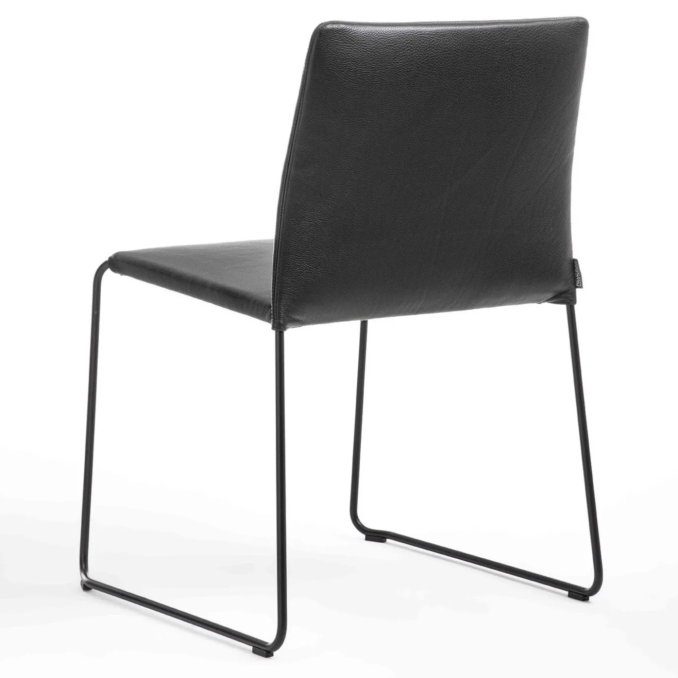 Sedia Bizzy in Pelle Nera