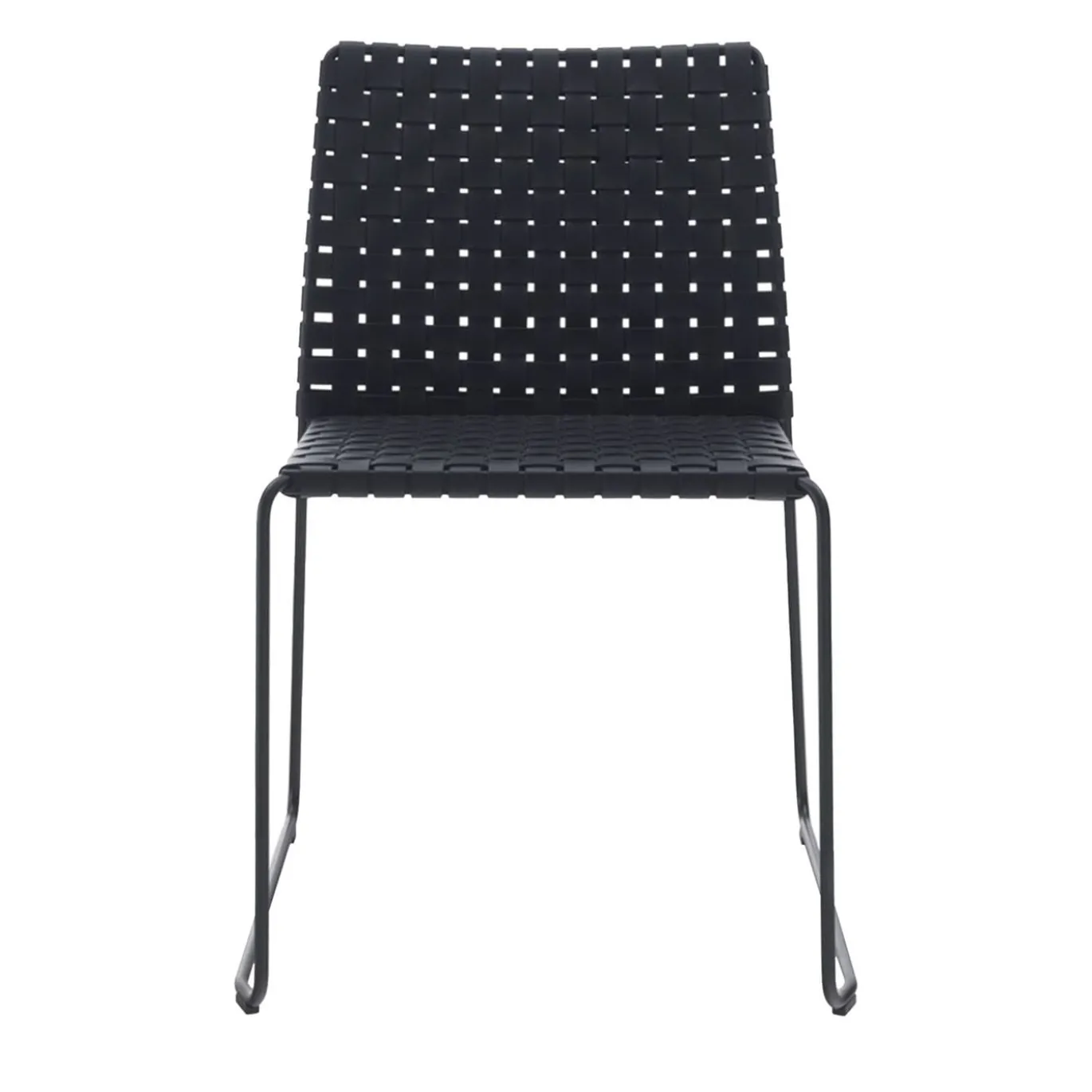 Sedia Bizzy nera intrecciata