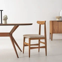 Sedia Bologna Beige e Noce