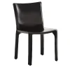 Sedia Cab 412 in Pelle Saddle Nera di Mario Bellini