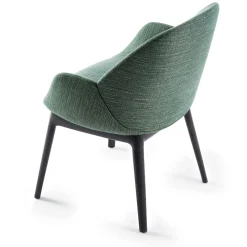 Sedia Calathea verde Damaris con base in legno