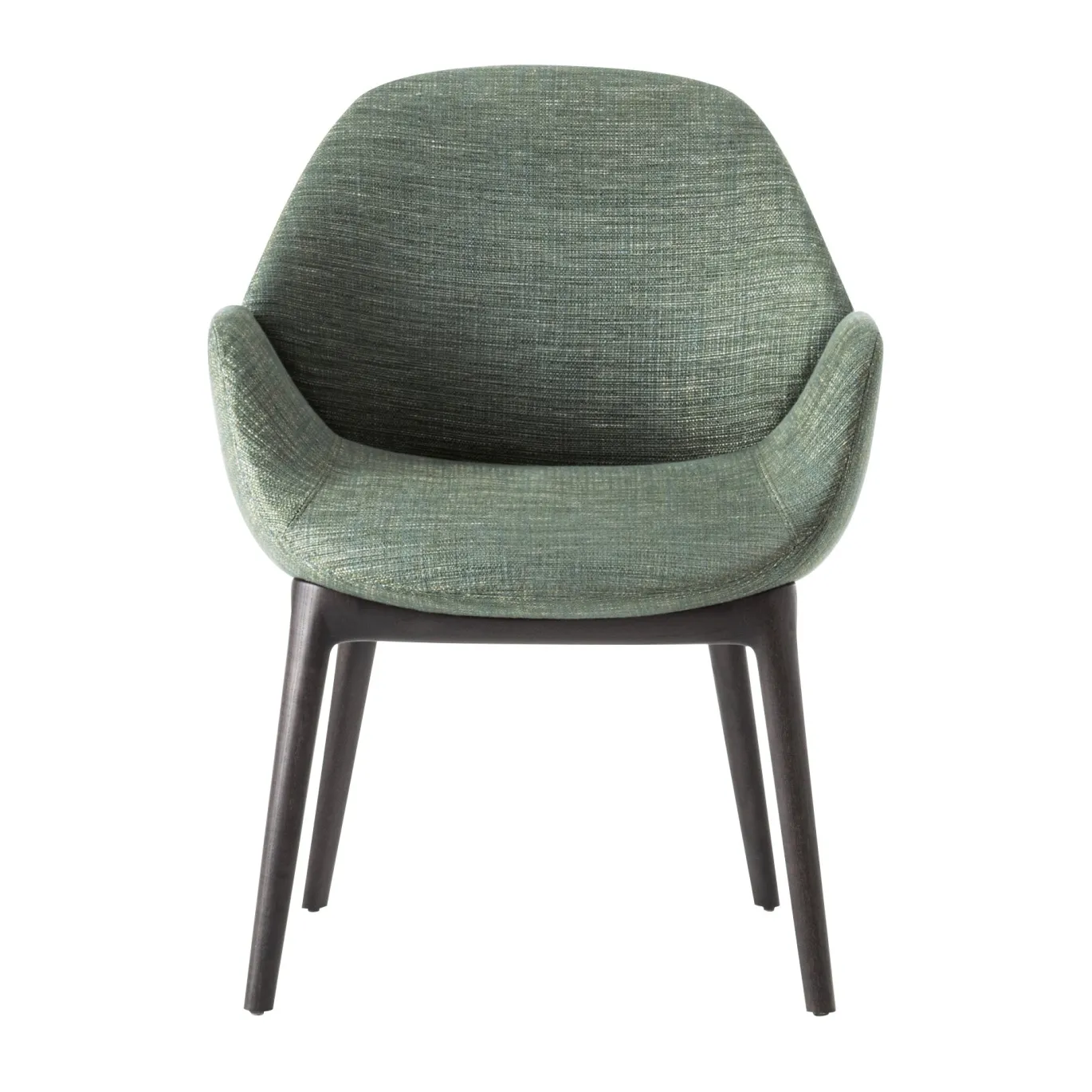 Sedia Calathea verde Damaris con base in legno