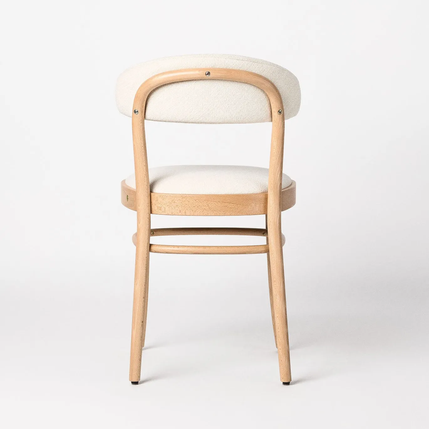 Sedia con schienale piccolo Kipferl in tessuto bianco