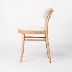 Sedia con schienale piccolo Kipferl in tessuto bianco