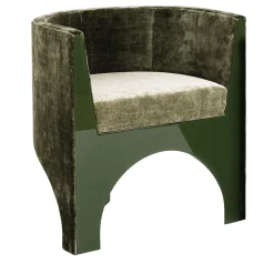 Sedia Curva in Velluto Verde "Volta" di Storagemilano