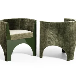 Sedia Curva in Velluto Verde