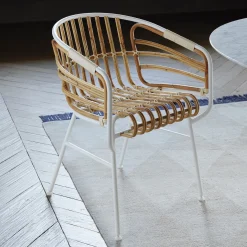 Sedia da esterno Raphia in alluminio bianco di Lucidipevere