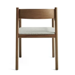 Sedia Dalston in Bouclé Nuvola e Noce Canaletto