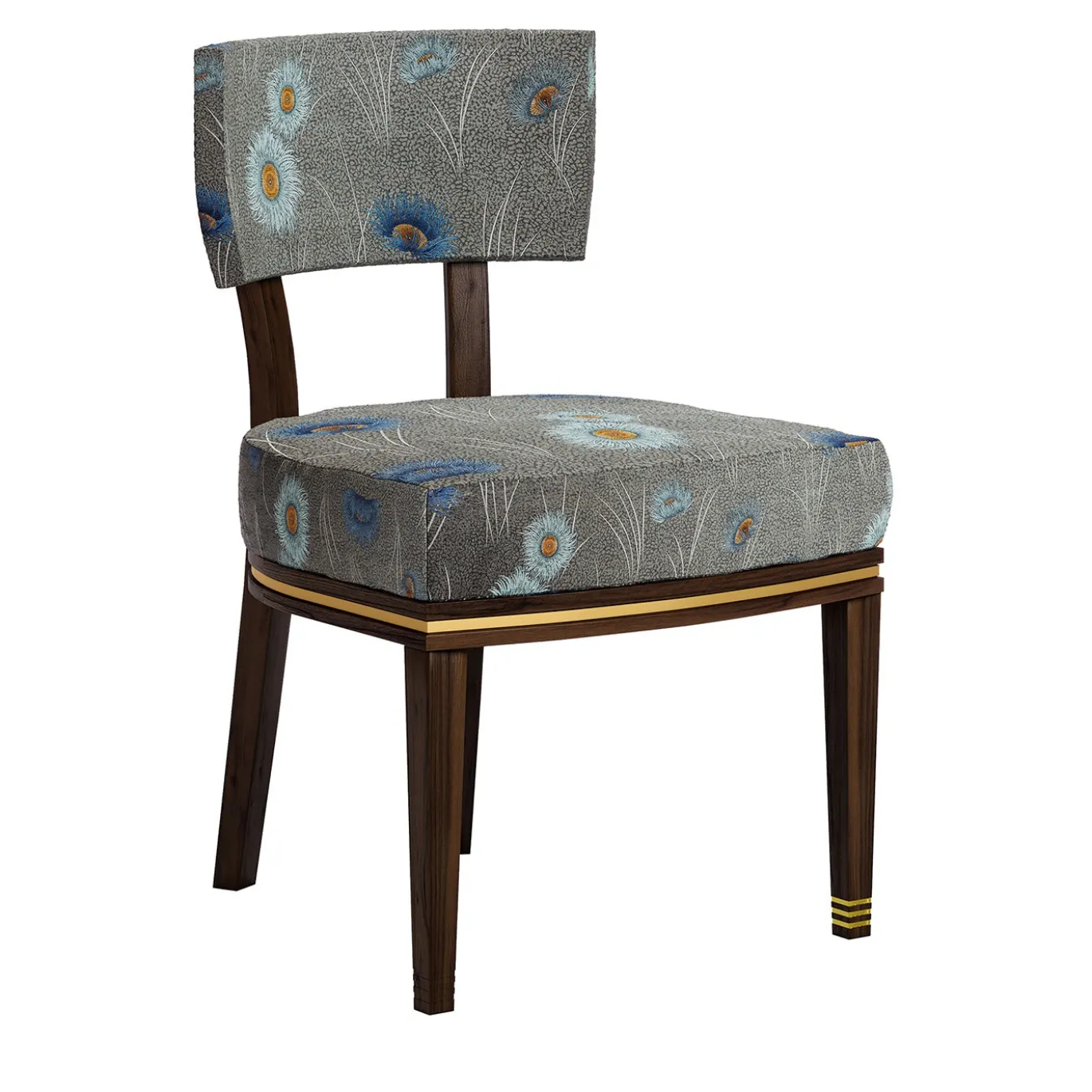 Sedia da pranzo Charles K in tessuto Hara Gray