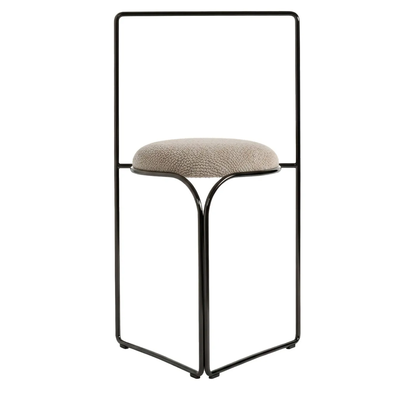 Sedia da pranzo Flow in metallo con finitura Ultrablack